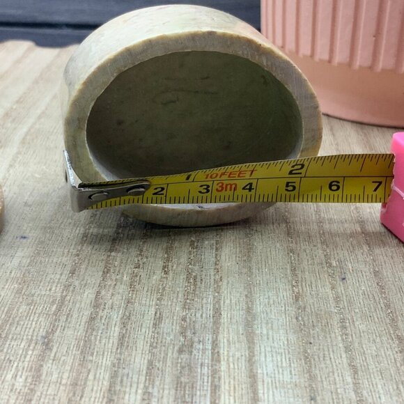 Fetco Vintage Soapstone Flower Mother of Pearl Trinket Jewelry Box - Picture 6 of 7